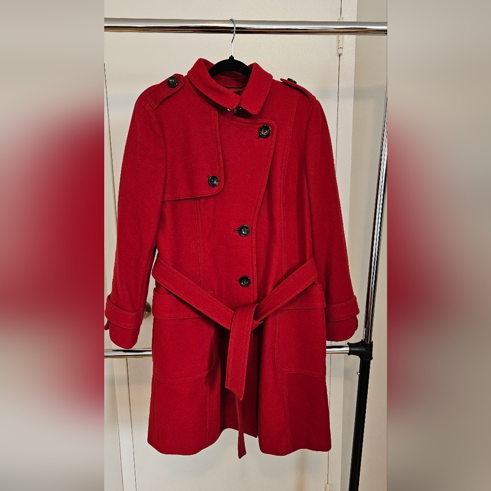 BANANA REPUBLIC Red Long Wool Coat